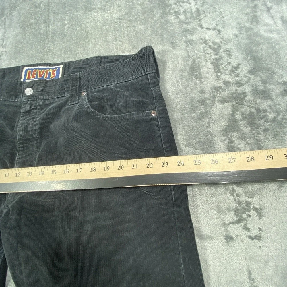 Levi's 549 Corduroy Pants Mens 42x27 Black Low Loose Cords Y2K Heavy Cotton‎